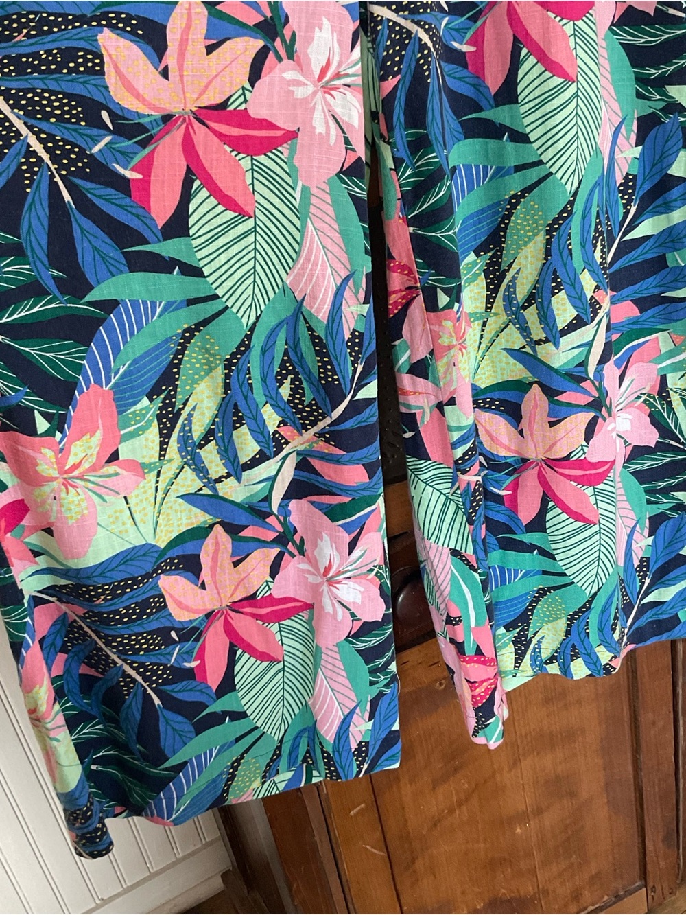 Loft Floral Hawaiian Palazzo Wide Leg Pants M - Picture 3 of 6